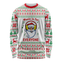 Funny Santa Music Is For Everyone Christmas Long Sleeve Shirt Xmas Holiday Patterns - Wonder Print Shop