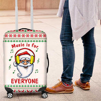 Funny Santa Music Is For Everyone Christmas Luggage Cover Xmas Holiday Patterns - Wonder Print Shop