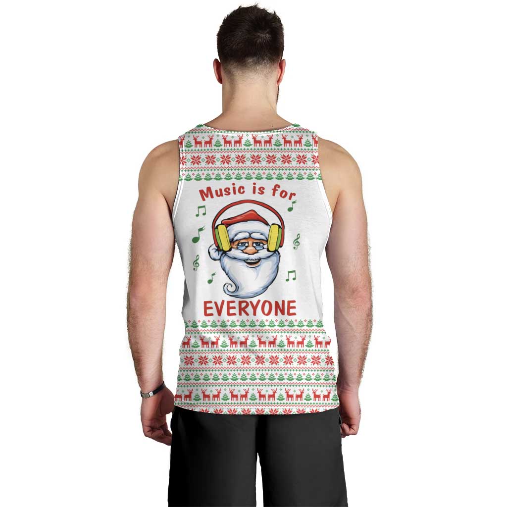 Funny Santa Music Is For Everyone Christmas Men Tank Top Xmas Holiday Patterns - Wonder Print Shop