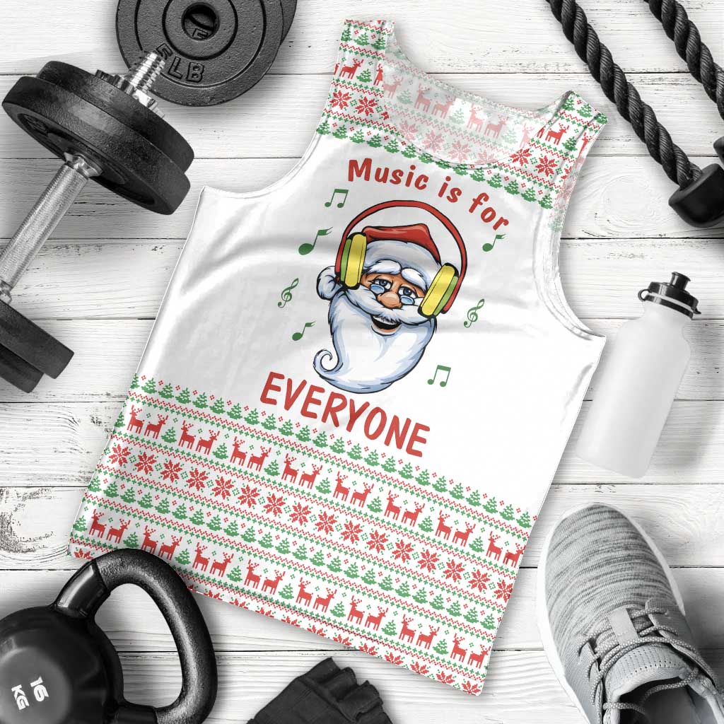 Funny Santa Music Is For Everyone Christmas Men Tank Top Xmas Holiday Patterns - Wonder Print Shop
