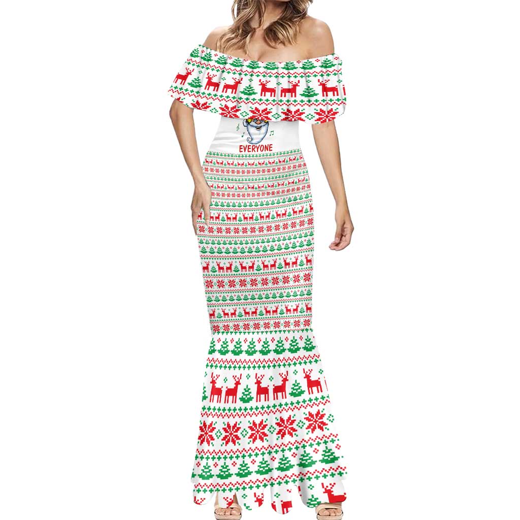 Funny Santa Music Is For Everyone Christmas Mermaid Dress Xmas Holiday Patterns - Wonder Print Shop