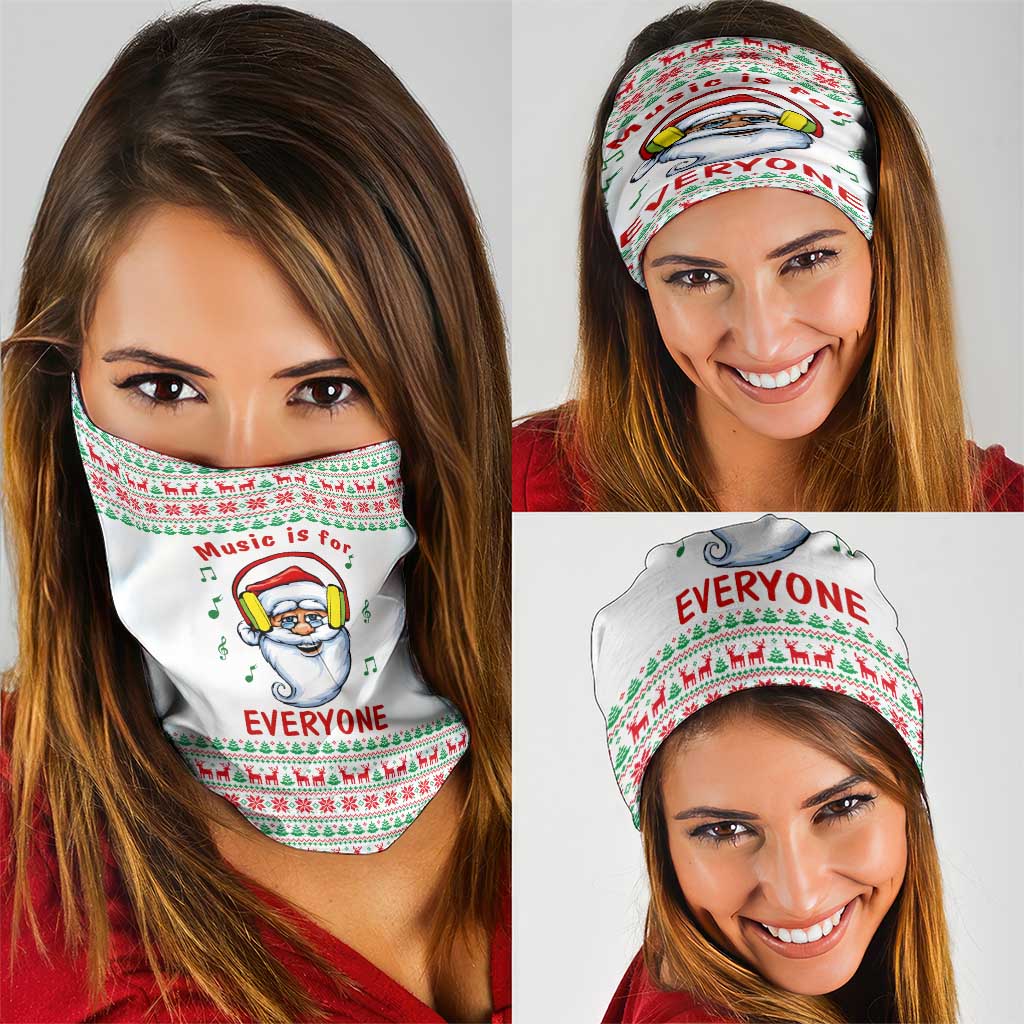 Funny Santa Music Is For Everyone Christmas Neck Gaiter Xmas Holiday Patterns - Wonder Print Shop