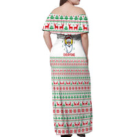 Funny Santa Music Is For Everyone Christmas Off Shoulder Maxi Dress Xmas Holiday Patterns - Wonder Print Shop
