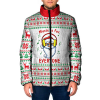 Funny Santa Music Is For Everyone Christmas Padded Jacket Xmas Holiday Patterns - Wonder Print Shop