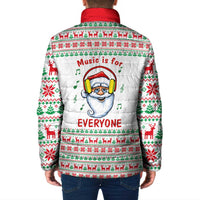Funny Santa Music Is For Everyone Christmas Padded Jacket Xmas Holiday Patterns - Wonder Print Shop