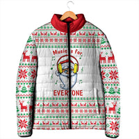 Funny Santa Music Is For Everyone Christmas Padded Jacket Xmas Holiday Patterns - Wonder Print Shop