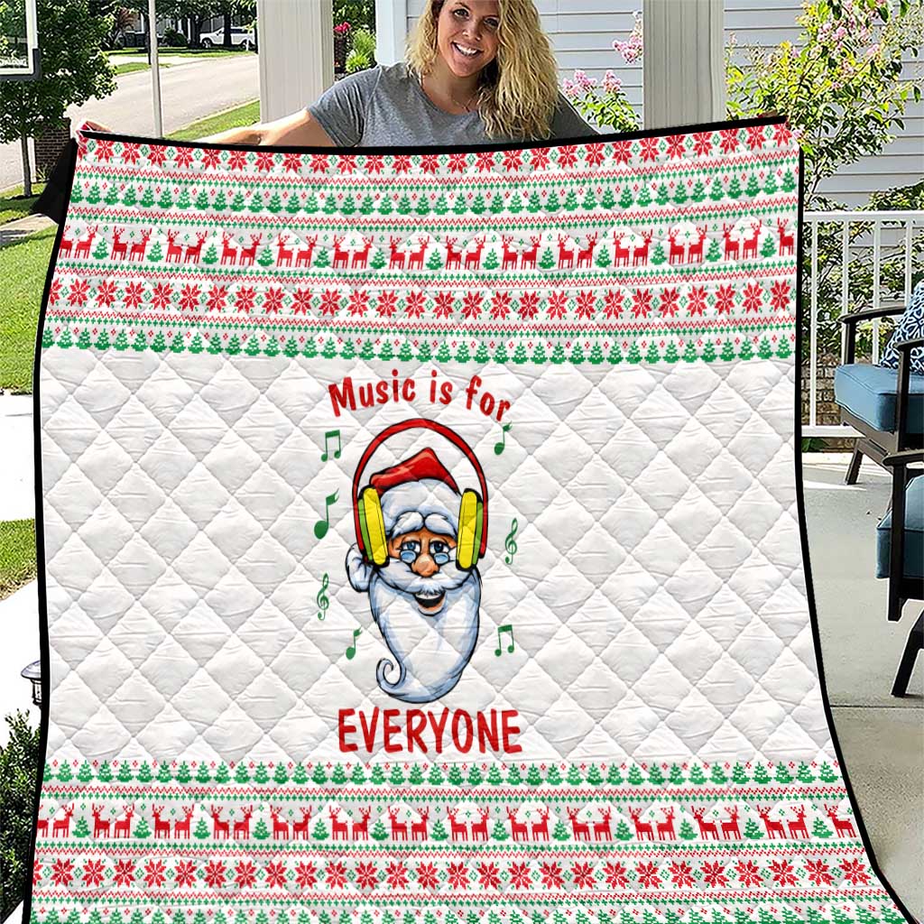 Funny Santa Music Is For Everyone Christmas Quilt Xmas Holiday Patterns - Wonder Print Shop