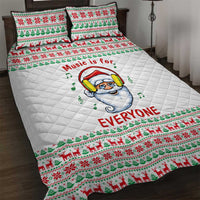 Funny Santa Music Is For Everyone Christmas Quilt Bed Set Xmas Holiday Patterns - Wonder Print Shop