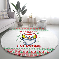 Funny Santa Music Is For Everyone Christmas Round Carpet Xmas Holiday Patterns - Wonder Print Shop