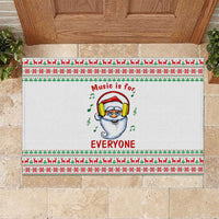 Funny Santa Music Is For Everyone Christmas Rubber Doormat Xmas Holiday Patterns - Wonder Print Shop