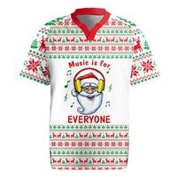 Funny Santa Music Is For Everyone Christmas Rugby Jersey Xmas Holiday Patterns - Wonder Print Shop