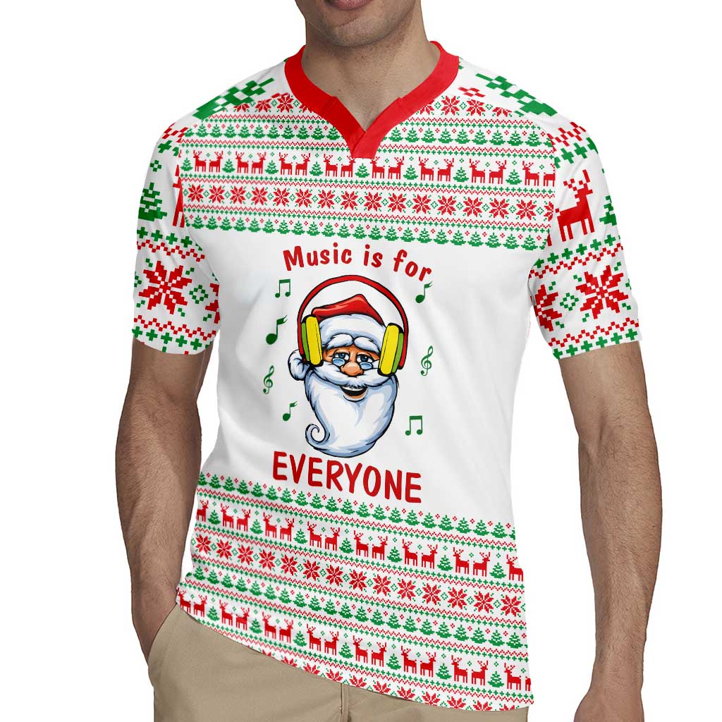 Funny Santa Music Is For Everyone Christmas Rugby Jersey Xmas Holiday Patterns - Wonder Print Shop