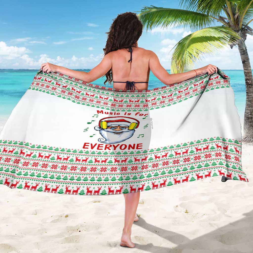 Funny Santa Music Is For Everyone Christmas Sarong Xmas Holiday Patterns - Wonder Print Shop
