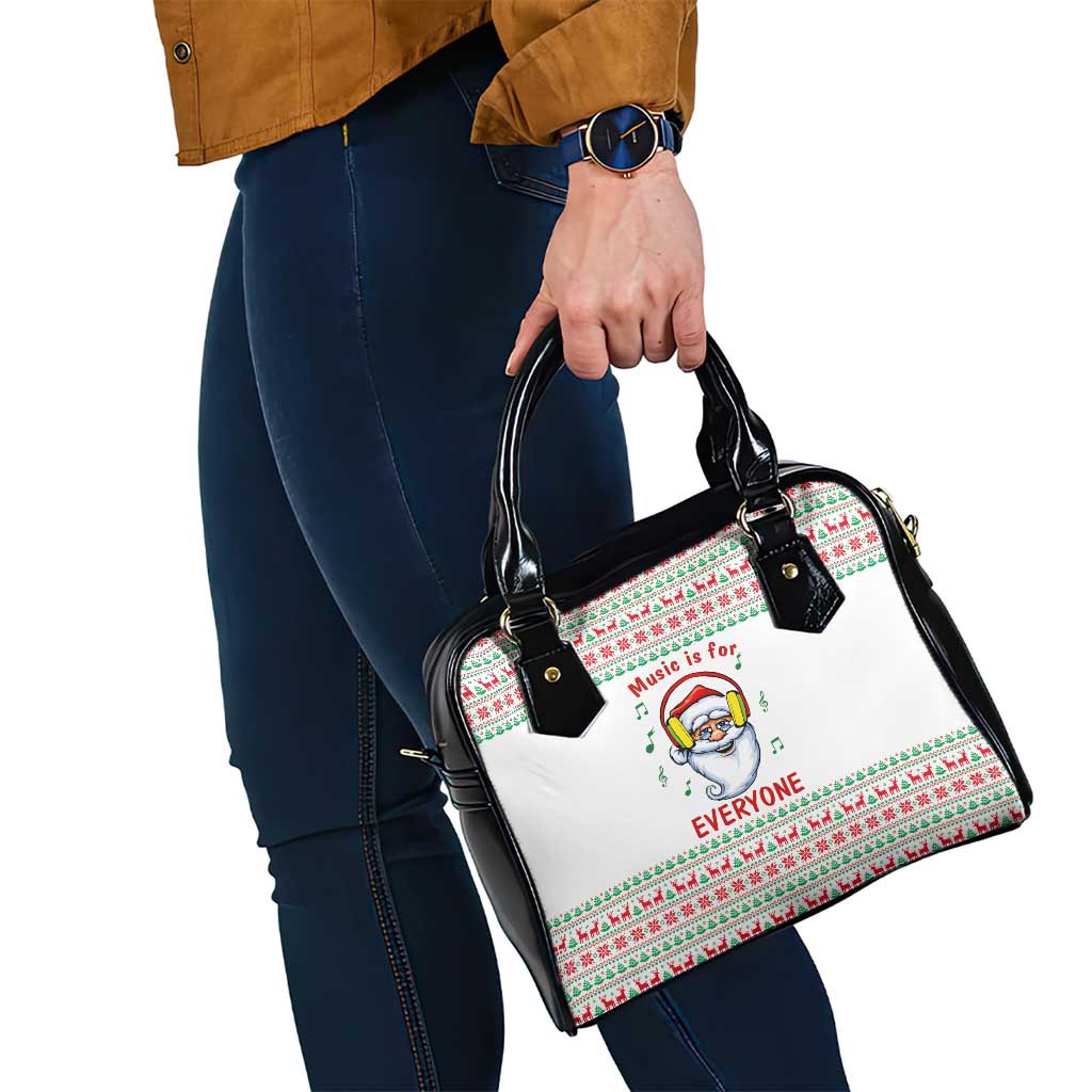 Funny Santa Music Is For Everyone Christmas Shoulder Handbag Xmas Holiday Patterns - Wonder Print Shop