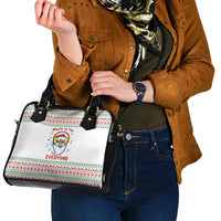 Funny Santa Music Is For Everyone Christmas Shoulder Handbag Xmas Holiday Patterns - Wonder Print Shop
