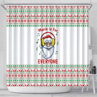 Funny Santa Music Is For Everyone Christmas Shower Curtain Xmas Holiday Patterns - Wonder Print Shop