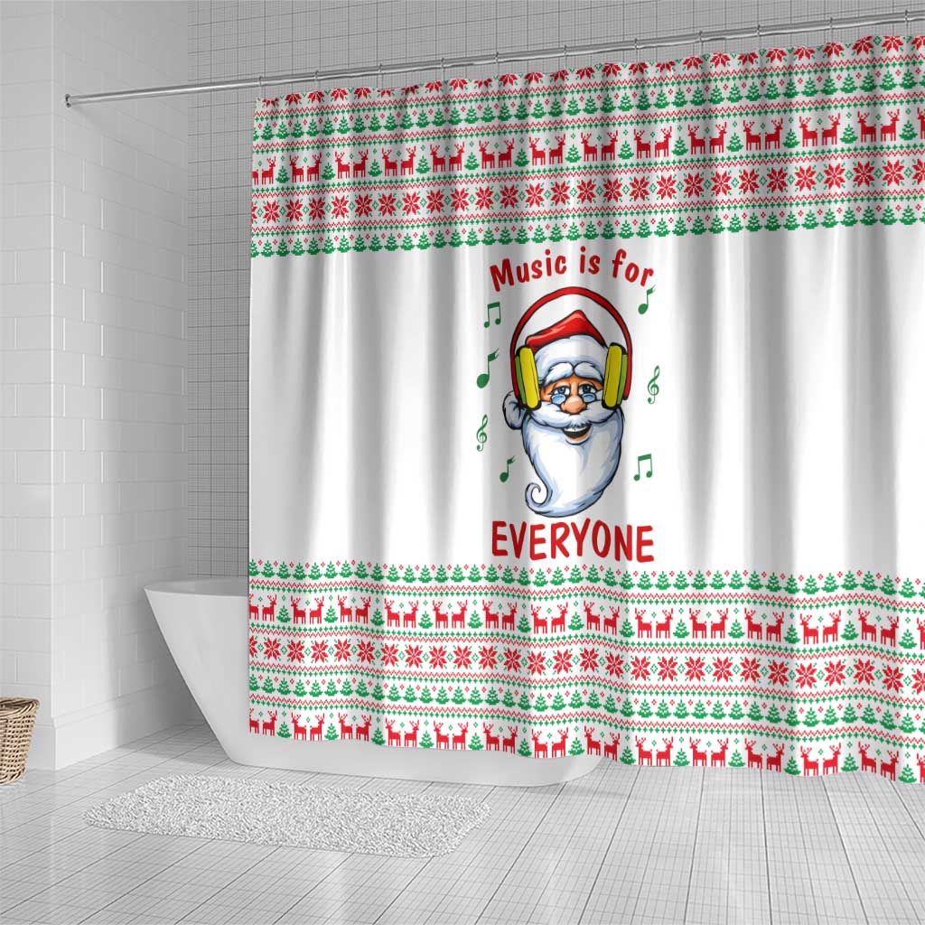 Funny Santa Music Is For Everyone Christmas Shower Curtain Xmas Holiday Patterns - Wonder Print Shop