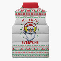 Funny Santa Music Is For Everyone Christmas Sleeveless Puffer Jacket Xmas Holiday Patterns - Wonder Print Shop