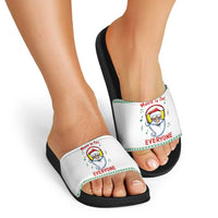 Funny Santa Music Is For Everyone Christmas Slide Sandals Xmas Holiday Patterns - Wonder Print Shop