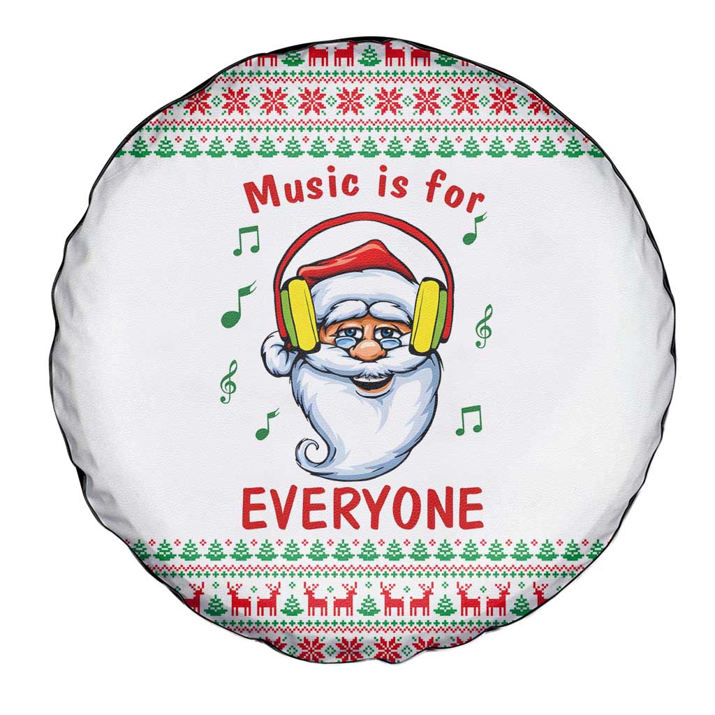Funny Santa Music Is For Everyone Christmas Spare Tire Cover Xmas Holiday Patterns - Wonder Print Shop