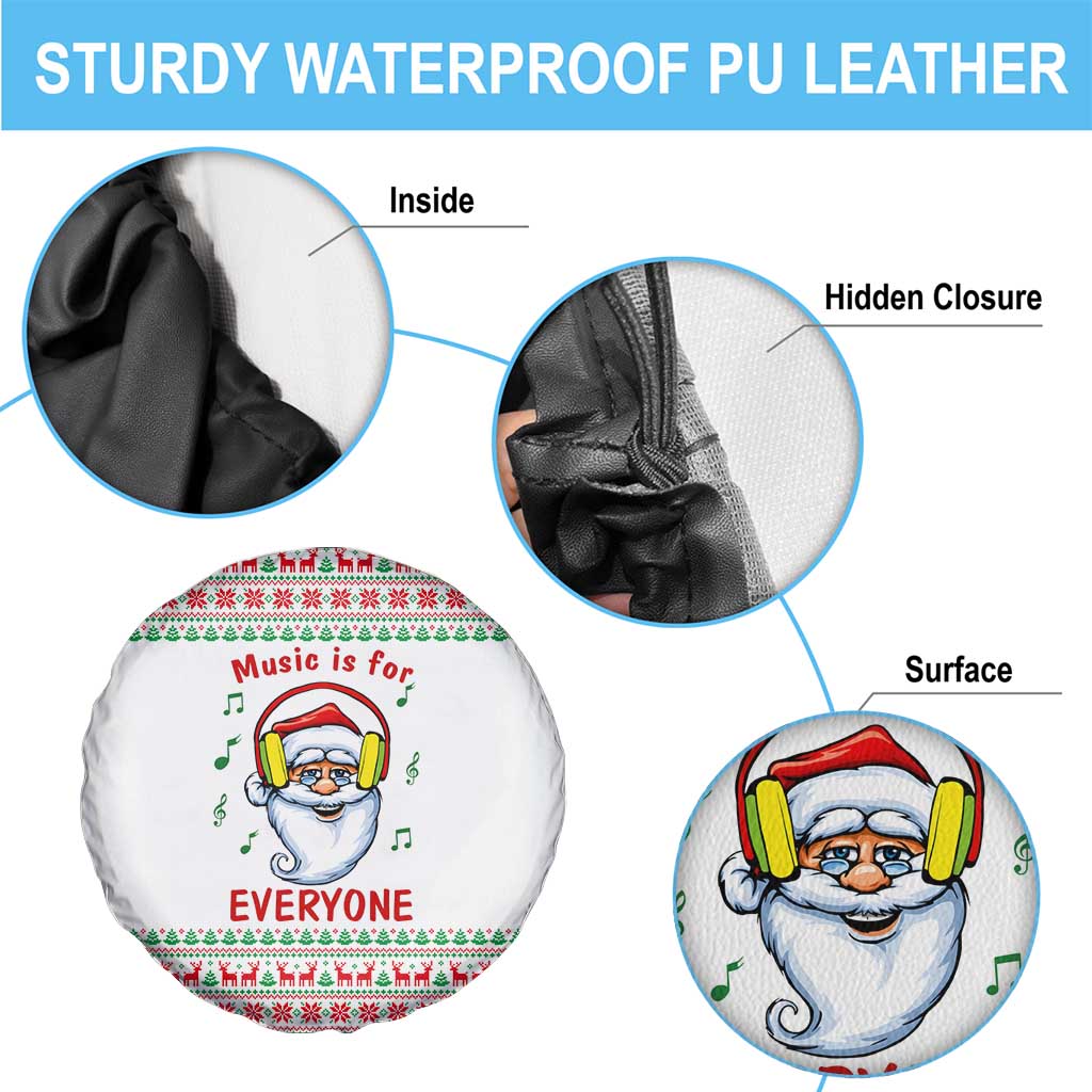 Funny Santa Music Is For Everyone Christmas Spare Tire Cover Xmas Holiday Patterns - Wonder Print Shop