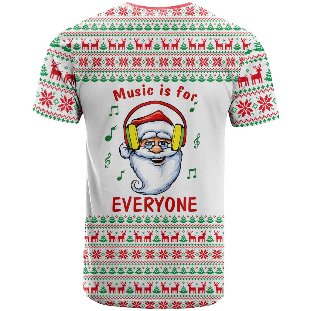 Funny Santa Music Is For Everyone Christmas T Shirt Xmas Holiday Patterns - Wonder Print Shop