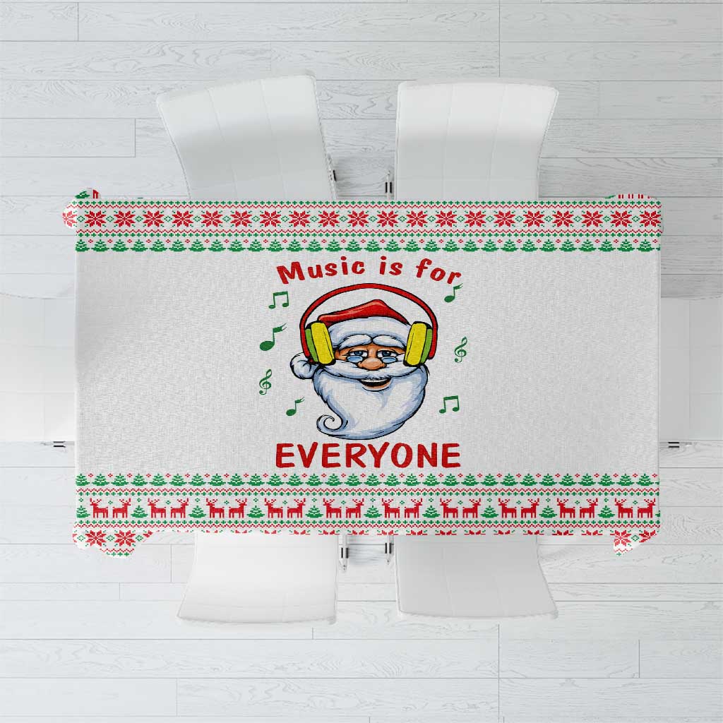Funny Santa Music Is For Everyone Christmas Tablecloth Xmas Holiday Patterns - Wonder Print Shop