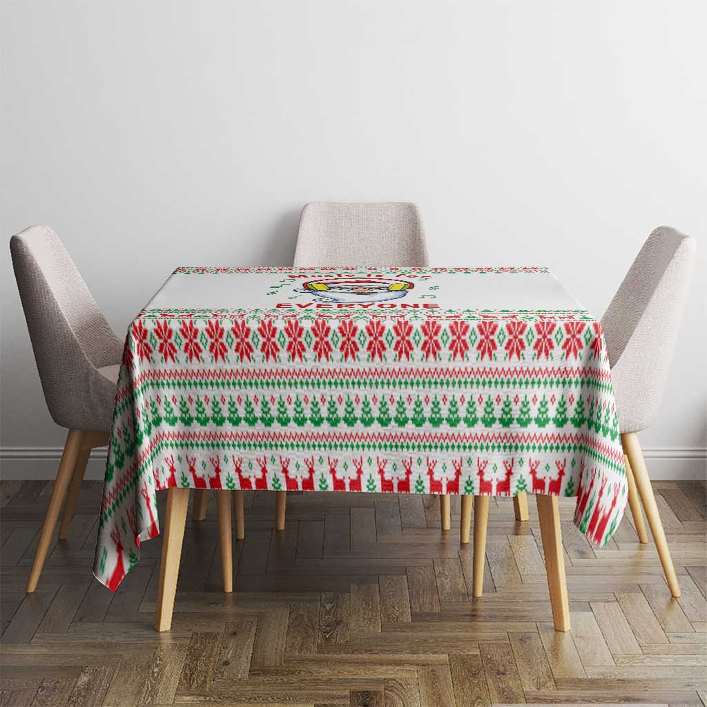 Funny Santa Music Is For Everyone Christmas Tablecloth Xmas Holiday Patterns - Wonder Print Shop