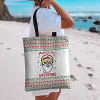 Funny Santa Music Is For Everyone Christmas Tote Bag Xmas Holiday Patterns - Wonder Print Shop