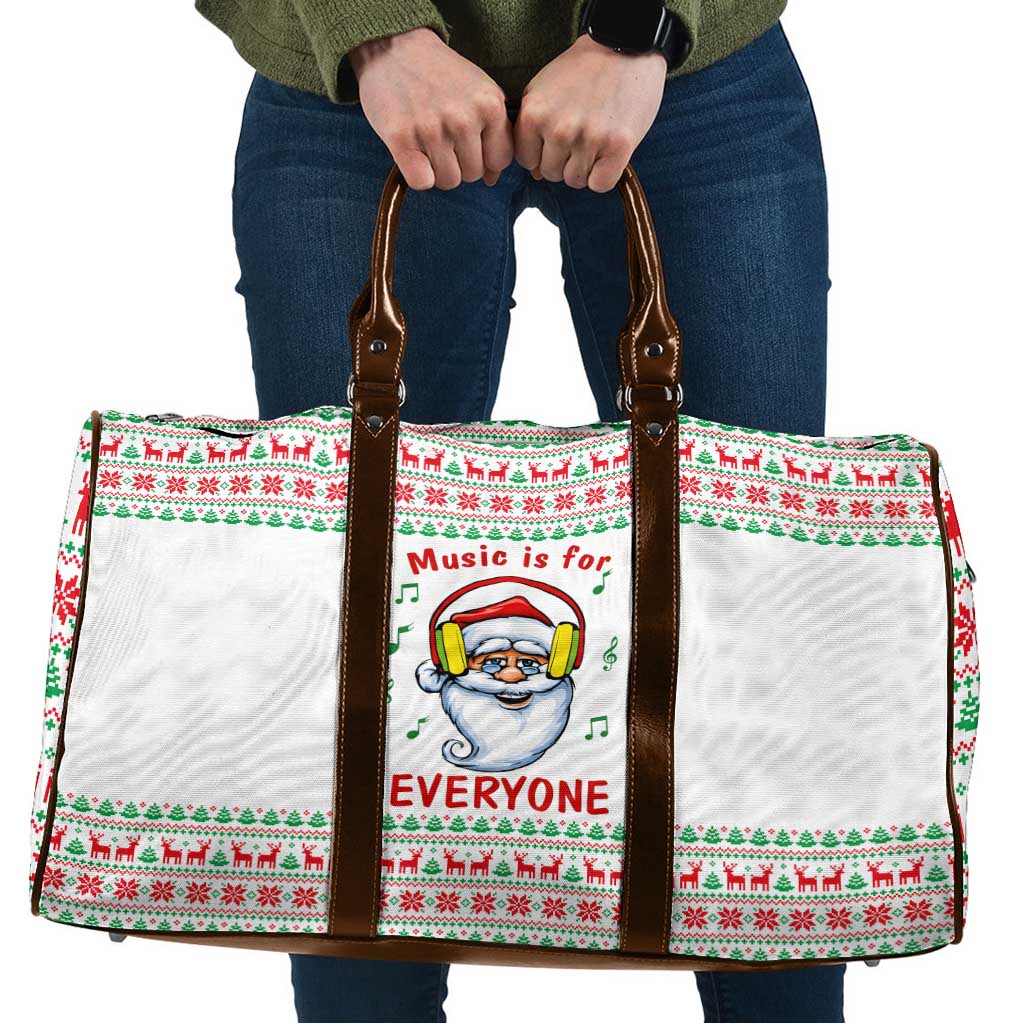 Funny Santa Music Is For Everyone Christmas Travel Bag Xmas Holiday Patterns - Wonder Print Shop