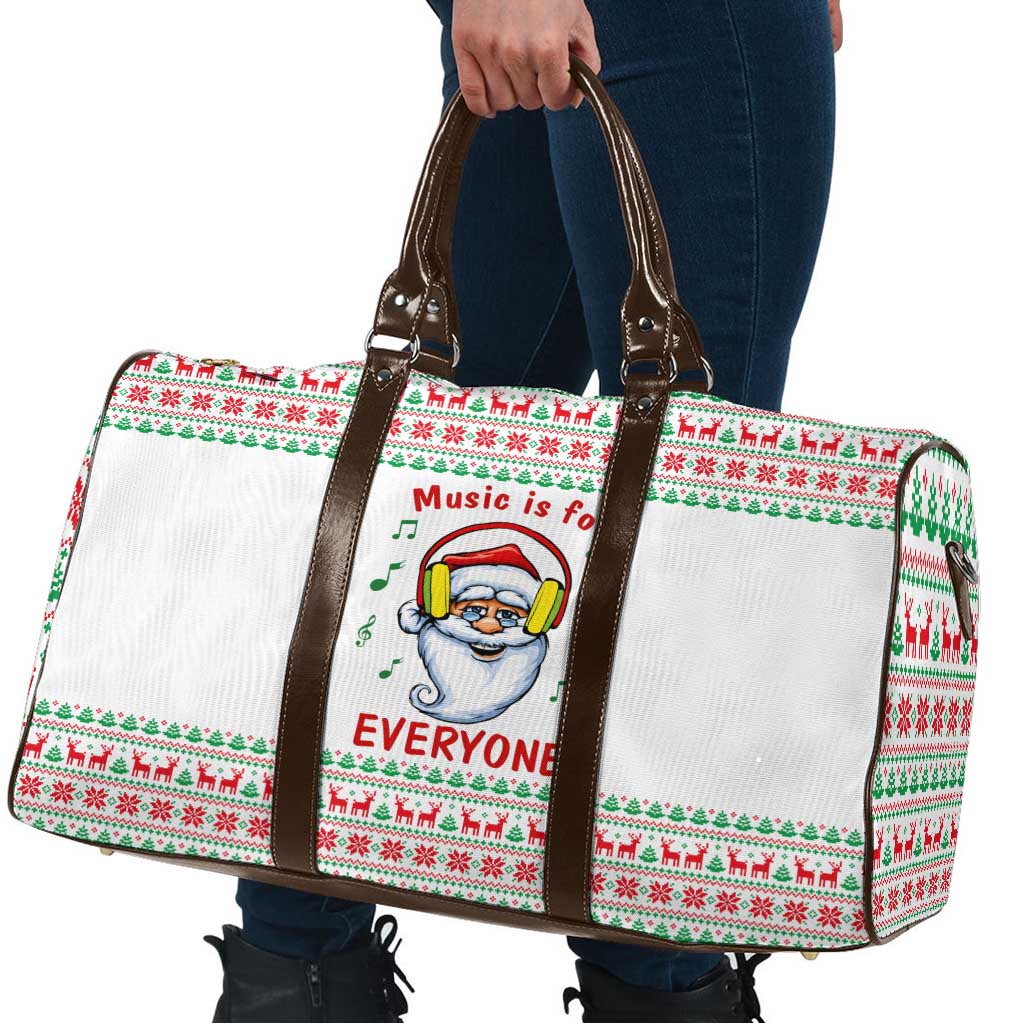 Funny Santa Music Is For Everyone Christmas Travel Bag Xmas Holiday Patterns - Wonder Print Shop