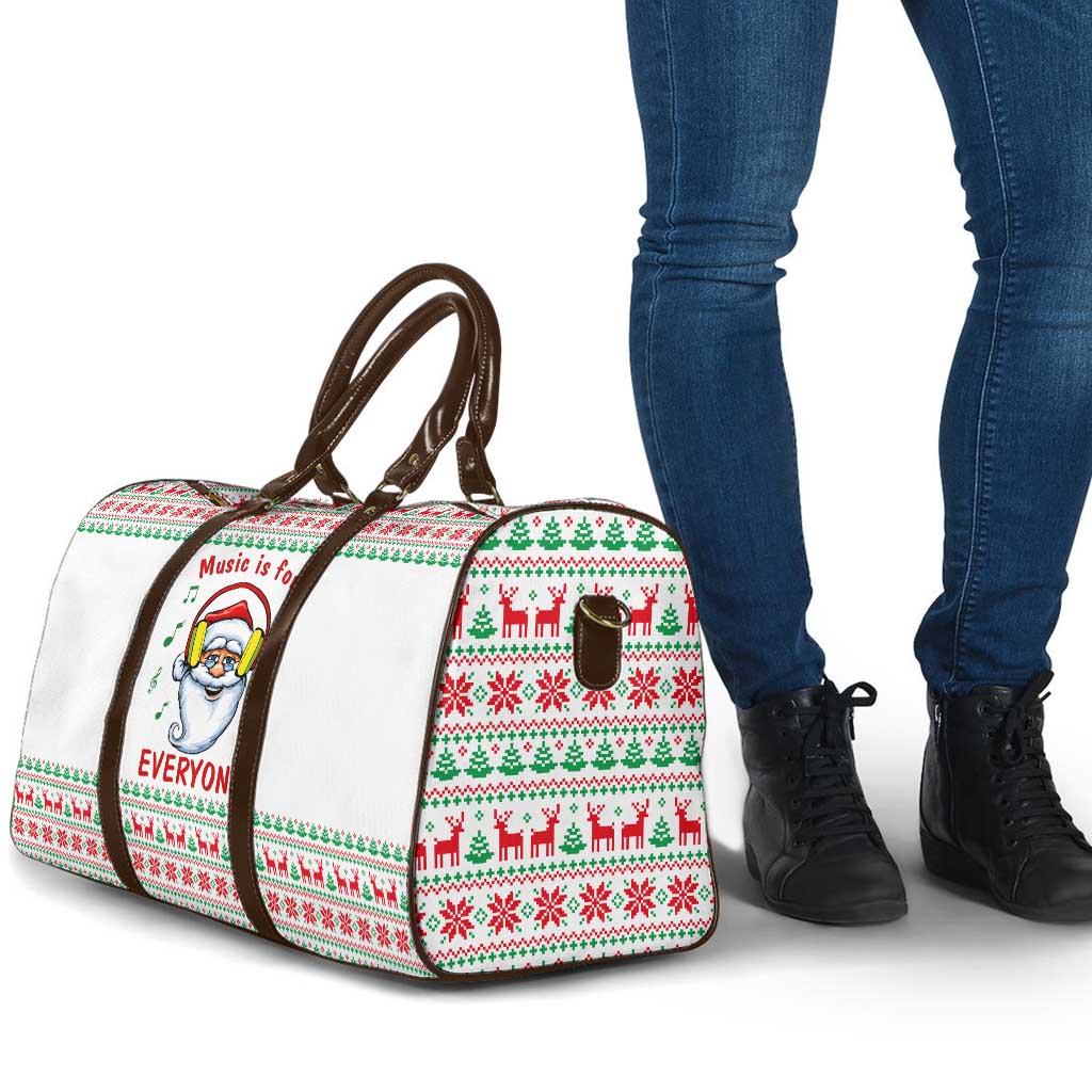 Funny Santa Music Is For Everyone Christmas Travel Bag Xmas Holiday Patterns - Wonder Print Shop