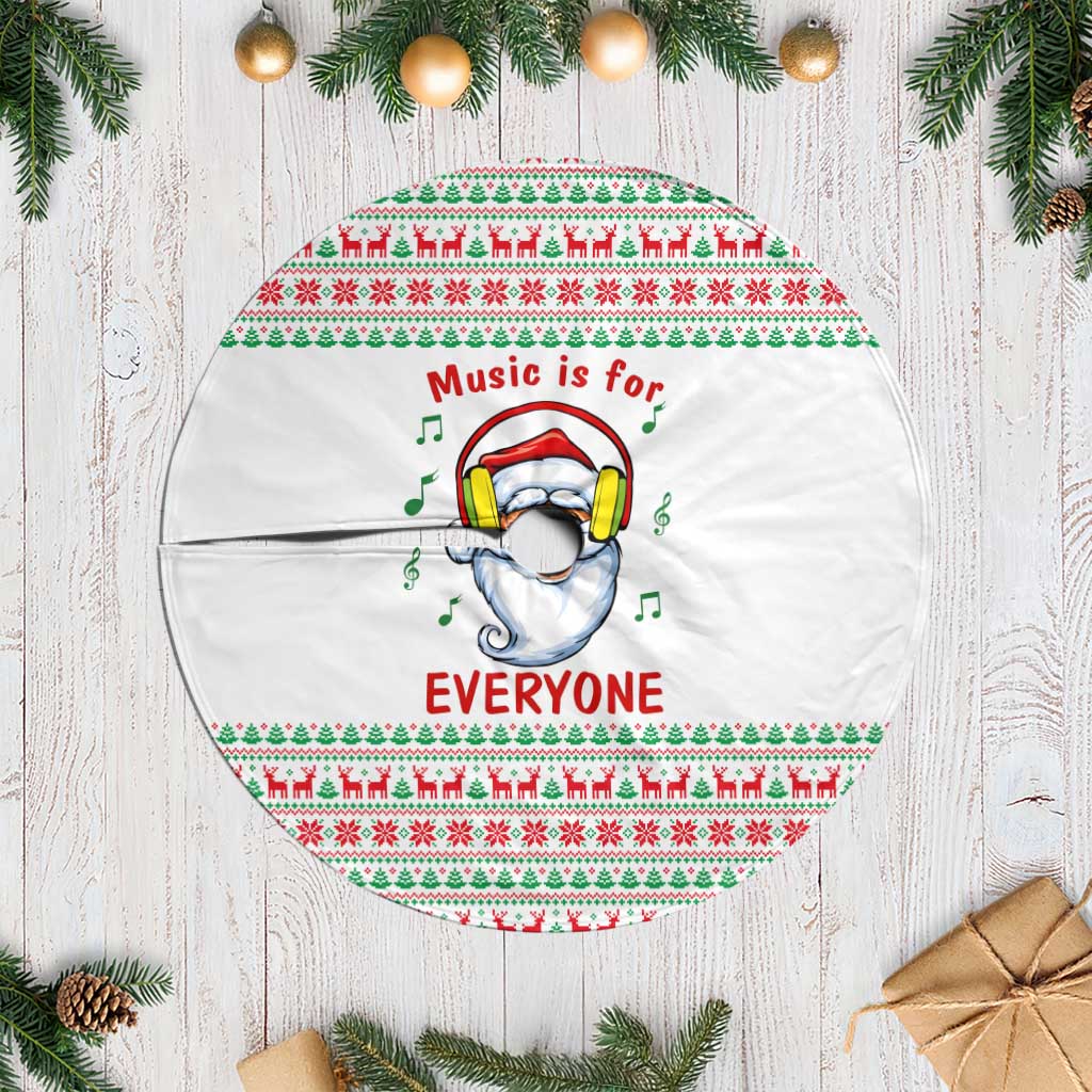 Funny Santa Music Is For Everyone Christmas Tree Skirt Xmas Holiday Patterns - Wonder Print Shop