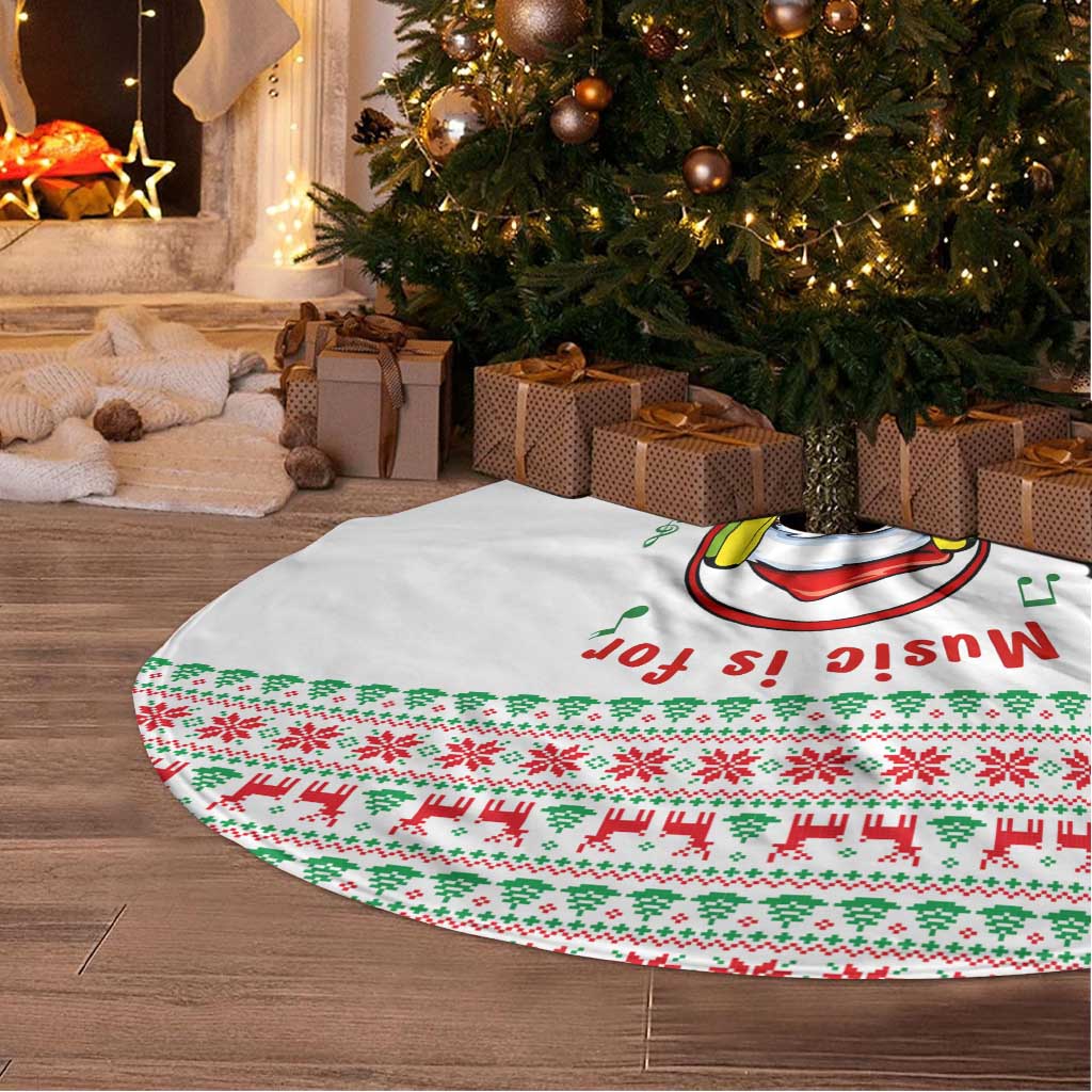 Funny Santa Music Is For Everyone Christmas Tree Skirt Xmas Holiday Patterns - Wonder Print Shop