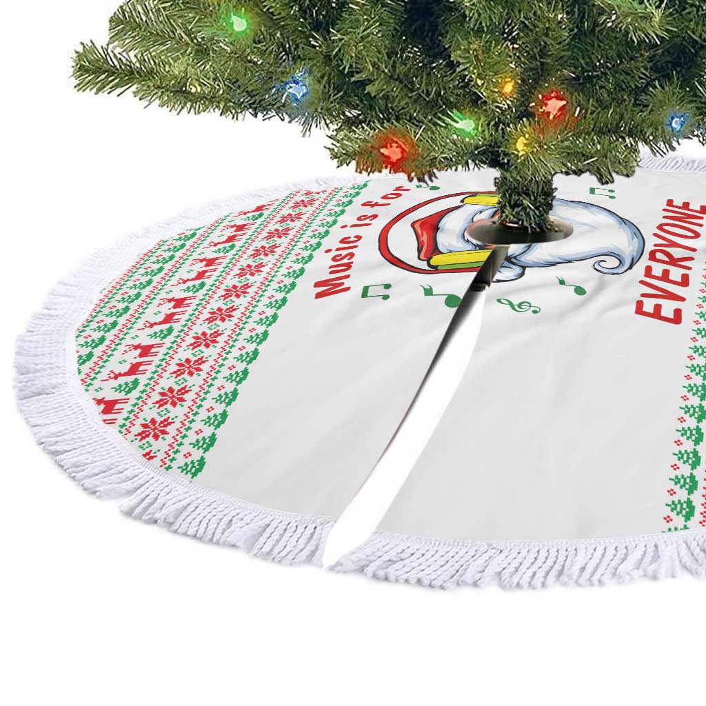 Funny Santa Music Is For Everyone Christmas Tree Skirt Xmas Holiday Patterns - Wonder Print Shop