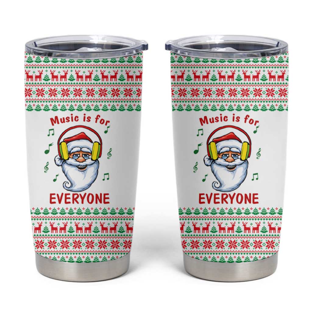 Funny Santa Music Is For Everyone Christmas Tumbler Cup Xmas Holiday Patterns - Wonder Print Shop