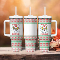 Funny Santa Music Is For Everyone Christmas Tumbler With Handle Xmas Holiday Patterns - Wonder Print Shop