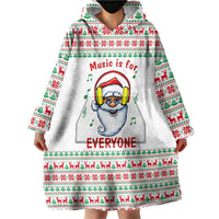 Funny Santa Music Is For Everyone Christmas Wearable Blanket Hoodie Xmas Holiday Patterns - Wonder Print Shop