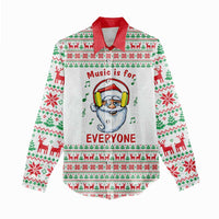Funny Santa Music Is For Everyone Christmas Women Casual Shirt Xmas Holiday Patterns - Wonder Print Shop