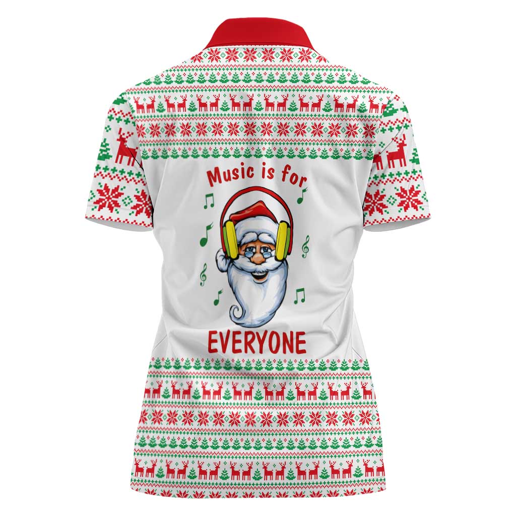 Funny Santa Music Is For Everyone Christmas Women Polo Shirt Xmas Holiday Patterns - Wonder Print Shop