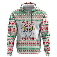 Funny Santa Music Is For Everyone Christmas Zip Hoodie Xmas Holiday Patterns - Wonder Print Shop
