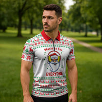 Funny Santa Music Is For Everyone Christmas Zipper Polo Shirt Xmas Holiday Patterns - Wonder Print Shop
