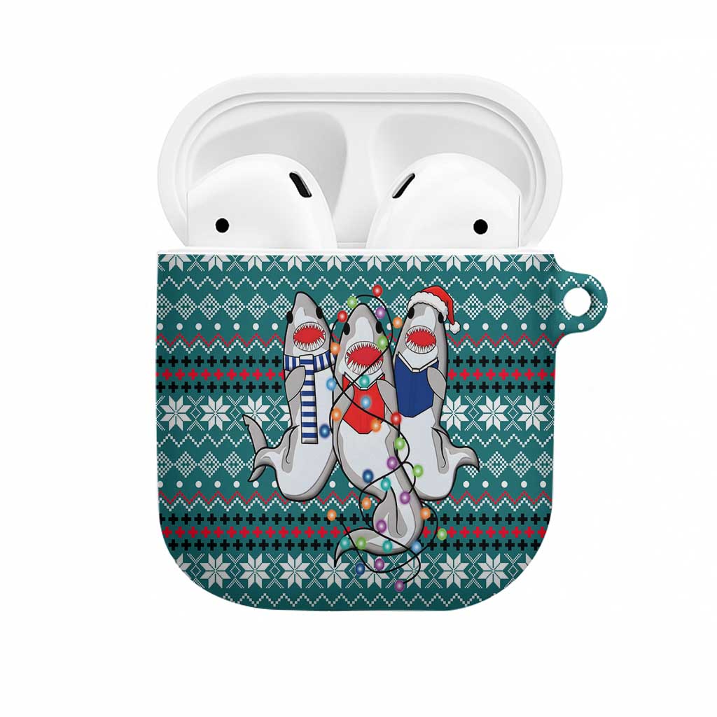 Funny Shark Christmas AirPods Case Xmas Holiday Patterns - Wonder Print Shop