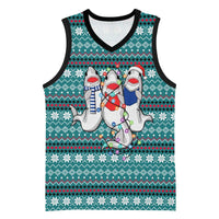 Funny Shark Christmas Basketball Jersey Xmas Holiday Patterns - Wonder Print Shop