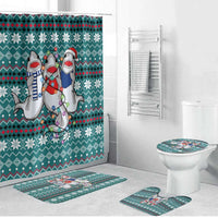 Funny Shark Christmas Bathroom Set Xmas Holiday Patterns - Wonder Print Shop