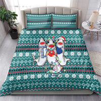 Funny Shark Christmas Bedding Set Xmas Holiday Patterns - Wonder Print Shop