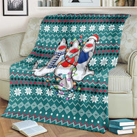 Funny Shark Christmas Blanket Xmas Holiday Patterns - Wonder Print Shop