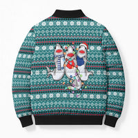 Funny Shark Christmas Bomber Puffer Jacket Xmas Holiday Patterns - Wonder Print Shop