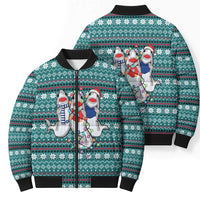 Funny Shark Christmas Bomber Puffer Jacket Xmas Holiday Patterns - Wonder Print Shop