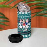 Funny Shark Christmas 4 in 1 Can Cooler Tumbler Xmas Holiday Patterns - Wonder Print Shop